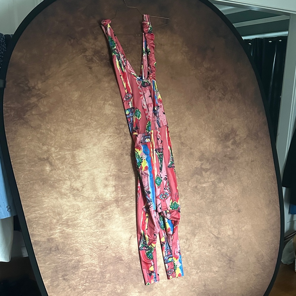 Ella Zhu Vibrant Multicolor Abstract Jumpsuit with Pockets